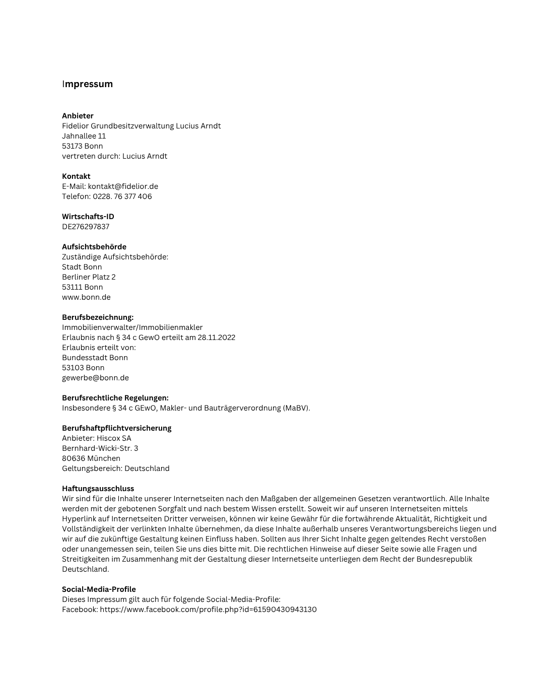 Aquville Impressum